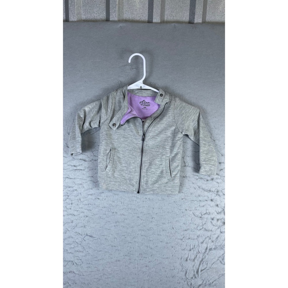 Afton Street Moto Jacket Kids 18M Gray Excellent Asymmetrical Zip Sweatshirt